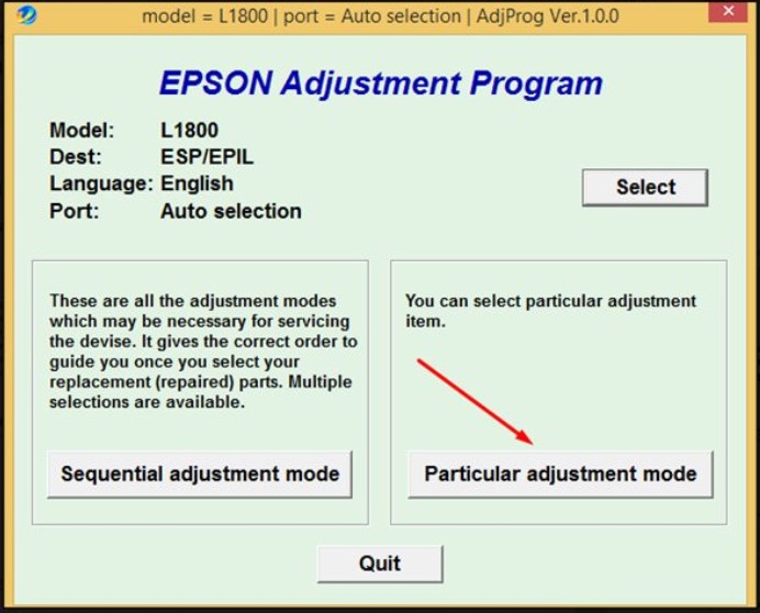 Epson l1800 adjustment program download